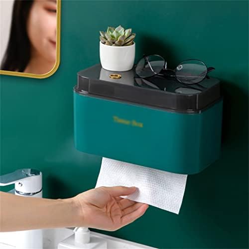 Кутия за хартиени кърпи DOUBA, Ролка за извличане на тоалетна хартия без перфорация, с монтиран на стената Рафтове за съхранение,