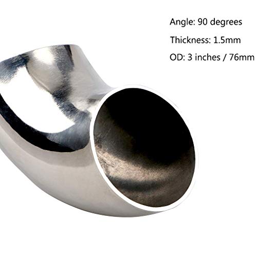 Коляното от неръждаема стомана KOTVTM 3 дорник Огъване под ъгъл от 90 градуса, Дебелината на коляното 16GA/0,065 , Секция