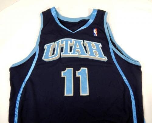 2008-09 Юта Джаз Горан Сутон №11 , Издаден за игра В тъмно синя тениска 50 DP37399 - Използвана игра в НБА