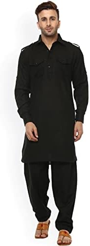 HELLY FASHION Индо-Пакистански Мъжка Туника От Памук В стил Патани, Комплект Традиционните дрехи