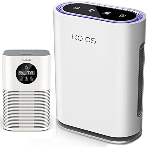 Домашен пречиствател на въздуха KOIOS за Голяма стая и Спалня със Сензор за качество на въздуха, с UV-дизайн