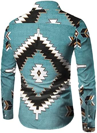 XXBR Мъжки Ежедневни Ризи с копчета С Принтом на Ацтеките, Есенни Етнически Дизайнерски Блузи с Дълъг Ръкав Свободно, Намаляване,