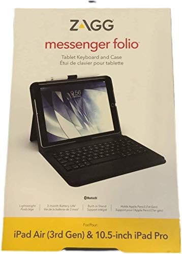 ZAGG Messenger Folio - Bluetooth клавиатура за таблет - Предназначен за Apple iPad 10,5 и 10.5 Air - Charcoal