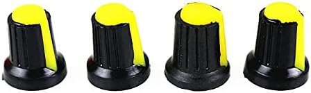AKDE 10 Бр Диаметър на отвора на Вала на 15-17 мм Резба Потенциометър С Накаткой Жълти Дръжки Шапки