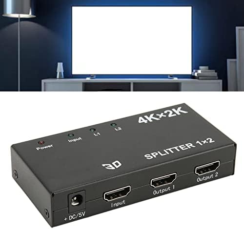 HDMI-Сплитер, 1 в 2 Изхода 2K 4K, HDMI Комутатор-Сплитер, 4K 30hz 2K 30hz Дубликат на Огледален Видеомикшер, 1 в 2 Изхода-Сплитер за КОМПЮТЪР, Проектори, монитори