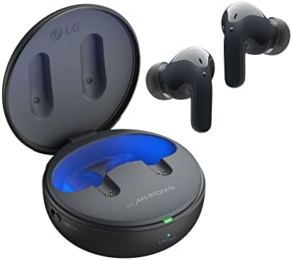 LG TONE Free True Wireless Bluetooth Слушалки T90 - Адаптивни слушалки с активно Шумопотискане и с поддръжка на технологията Dolby Atmos, Черен
