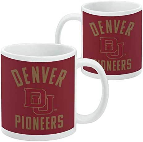 Керамични Кафеена Чаша GRAPHICS & MORE University of Denver Pioneer, Нови Подаръчни Чаши за кафе, Чай и топли напитки, 11 грама, Бял