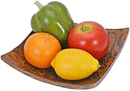 AeraVida Стилно Сервировочное чиния Квадратна форма от дърво манго с Тъмни петна или Ваза за плодове | Универсална Дървена Ваза