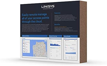 Linksys Business LAPAC1750C: Безжична бизнес-точка за достъп AC1750, Wi-Fi, PoE, Дистанционно управление на облака, статистиката мрежовата