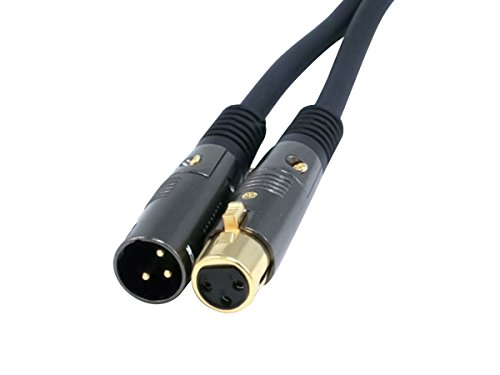 Конектор XLR от Monoprice Premier Series към конектора XLR - 1,5 метра - Черно и Златно покритие | 16AWG Медни проводници [Микрофон и свързващо устройство] и 1,5 фута кабел Premium 2 RCA Plug / 2 RCA