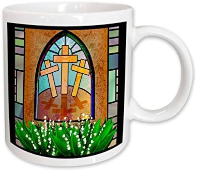 3 Нанесете Цветен витраж с изображение на Кръст на Исус на пасхалната керамична чаша, 11 грама