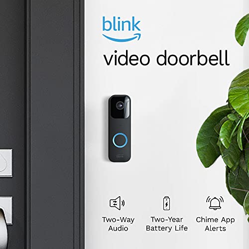Видео домофон Blink (черен) + Мини камера (черна) с модула за синхронизация 2 | Двупосочно аудио, HD-видео, сигналите за движение и звукови сигнали | активирате функцията А