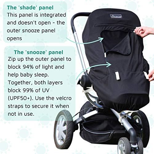Слънцезащитен калъф за детски колички (6 м +) | козирка от ултравиолетовите лъчи и за сън, за детски колички и пътеки |
