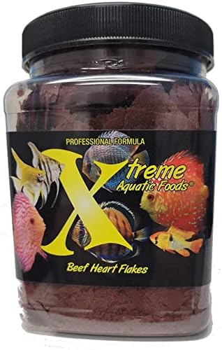 Фураж за риба с люспи от говеждо сърце Xtreme - Формула с високо съдържание на протеини и хранителни вещества за тропически и сладководни