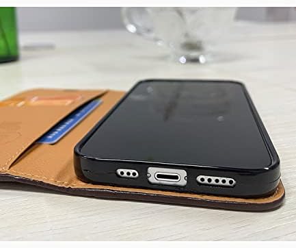 Луксозен калъф-портфейл за iPhone 14 Pro Max 6,7 см за жени и мъже, Кожен калъф-портфейл Премиум-клас с магнитна закопчалка на китката,