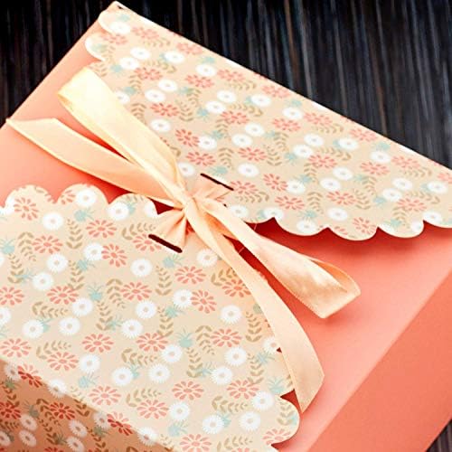 Хейли Cherie - Квадратни Подаръчни кутии с цветя и панделки (20 пакети) размер на 7,3 х 7,3 х 4,6 инча Дебелина 400 г /м2 -