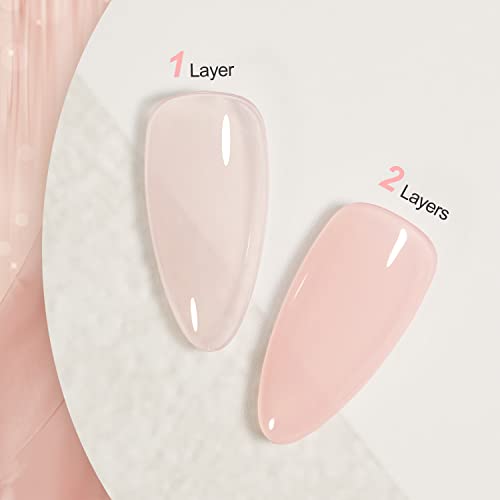 Гел-лак за нокти GAOY Jelly Телесен цвят, 16 мл, Прозрачни Млечно Розов, Прозрачен Гел-лак, Отверждаемый UV-радиация за дизайн нокти DIY,