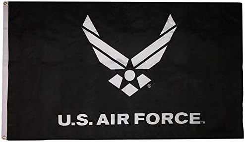 Американската търговия на Едро 3x5 Крило на ВВС на САЩ Черен Флаг От Полиестер 3 'x5' Банерни Люверсы