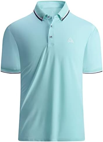 Мъжки ризи за голф с Къс Ръкав Dry Fit, Абсорбиращи Влагата Ризи с яка за Мъже