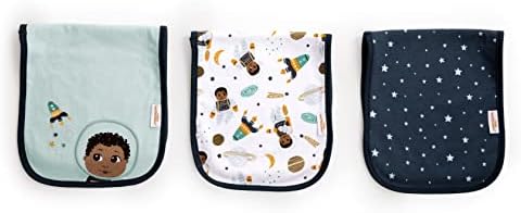 Кърпички за оригване Little Muffincakes, 3 опаковки, Мек Трикотажный Трикотаж, Космическа тема астронавти (Аштън) за новородени и по-големи,