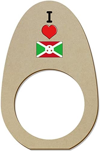 Azeeda 5 Дървени Пръстени/Притежателите за салфетки Аз обичам Бурунди (NR00052441)