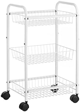 YXBDN 3 нива Кухненска количка количка с дръжка на Количка за Кухненски шкаф в Банята Бял Черен (Цвят: E, Размер: 28,3 см * 16,5