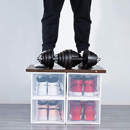Кутии за обувки jojofuny, Пластмасова Кутия За обувки, 1 бр. Прозрачна Кутия За Обувки с Штабелируемыми Капаци, Органайзер за Обувки