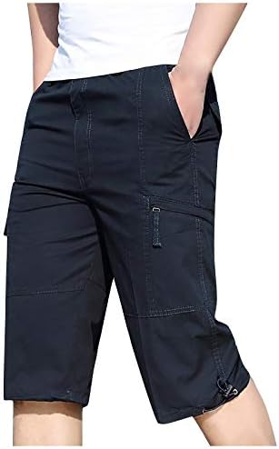 Мъжки къси панталони-карго директно намаляване с удобна талия, ежедневни кратки бързо съхнещи къси панталони за туризъм и риболов