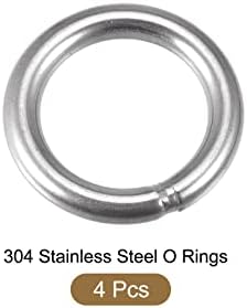 Уплътнителни пръстени от неръждаема стомана METALLIXITY 304 (50 mm O.D., с дебелина 8 мм) 4 бр., Сварное Кръгъл Пръстен за захващане на