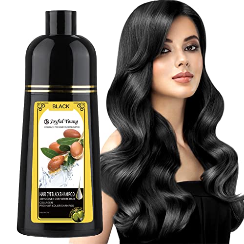 Шампоан за боядисване на коса Joyful Young Natural Hair Dye Shampoo - Цвят на косата за покриване на седины - Кафява боя за коса - Черен шампоан за боядисване на коса, за жени - Шампоан