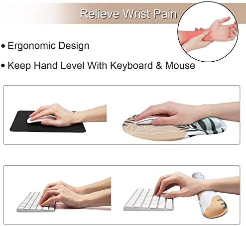 Подложка за мишка iLeadon, Поставка за китката, Набор на каботажните за клавиатура, с Ергономичен дизайн Подложка за мишка с Противоплъзгаща