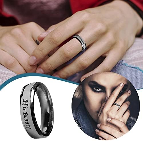 Пръстен със запетая формата на сърце Пръстен мъжка мода прост пръстен от титанов са станали женски пръстен мультяшное сладко бижу пръстен