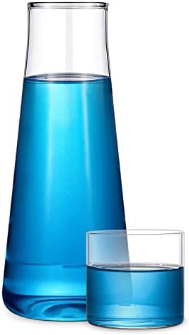 Прозрачен Нощни Гарафа за вода Набор от 17,5 грама Нощен Гарафа за вода със Стъклен Прикроватным decanter с Чаша малка странична масичка Гарафа за вода Стомна Гарафа Вод?