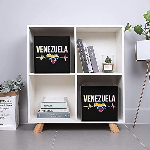Венецуела Сърцето Бие Големи Кубчета, Кутии За Съхранение Сгъваем Платно Кутия За Съхранение на Гардероб Организаторите за Рафтове