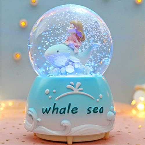 GGEBF Dream Dolphin Кристална Топка Подарък за рожден Ден за момиче може да Върти Музикална Кутия за бижута с Мокър Сняг,
