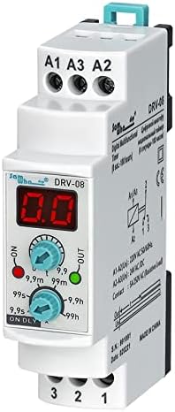 Цифрова многофункционално реле време на забавяне на включването на DRV-08 (0,1 сек. - 100 часа.） (Размер: 110VAC 24VAC-DC)