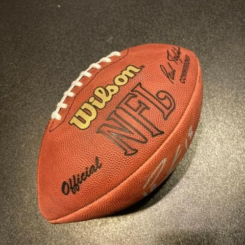 Пейтън Манинг 18 MVP 2003 Подписа Уилсън NFL Football Game UDA Upper Deck COA - Футболни топки с автографи