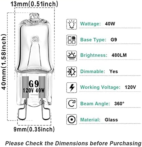 G9 Халогенна Лампа 10 Бр 40 W 120 Осветление Вольфрамовая Лампа Халогенна Лампа-Штыревая-Базова-Лампа 3000 До Топло Бяла Светлина