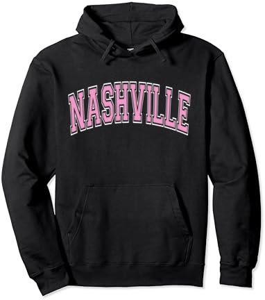 Нешвил Тенеси Тенеси Университетски стил на текста розов пуловер hoody с качулка