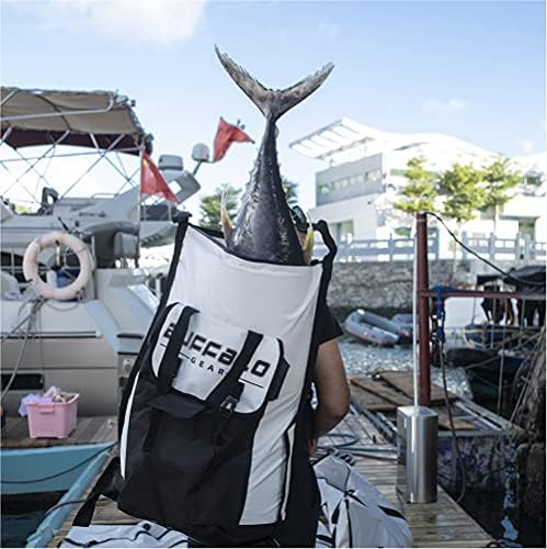 Изолиран раница-хладилник за риба Buffalo Gear (25 х 35 см), запечатани чанта за унищожаване на риба Monster, голяма преносима водоустойчива чанта за риба, запазва лед студен по