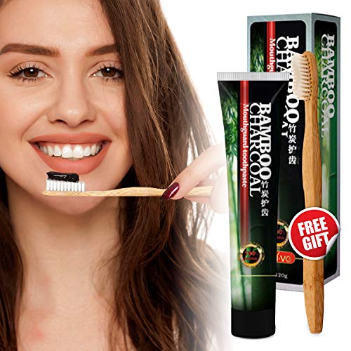 Паста за зъби с въглен на прах, Натурално избелване на зъбите с активирането на бамбук, Премахва петна, петна, подходящ за чувствителни