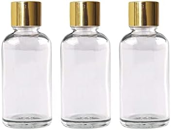 Zenvista | 5 Опаковки по 0,5 грама /15 мл | Кръгла бутилка От Прозрачно Стъкло С Вътрешни втулки и Златен Винт капак | За материали Направи си сам, носител и на Етерични масла,