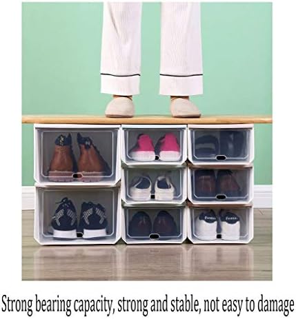 кутия за съхранение на обувки, без лента, Компактна Кутия за съхранение, Прозрачен шкаф за Обувки, Модерен (Цвят: розов, размер: 29.5 *