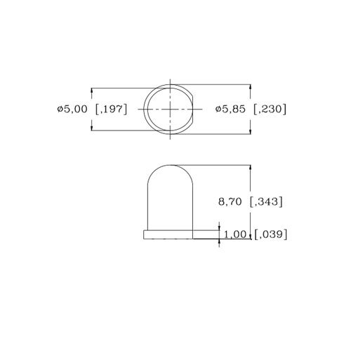 5 mm 9 В Предварително свързан чист зелен светодиод - ултра ярък (7, 8, 9 В) (опаковка от 100 броя)
