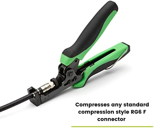 Инструмент за компресия на съединителя trueCABLE F, Регулируеми за F-конектори RG6, RG6 Quad Shield и RG59, Обжим за коаксиален кабел