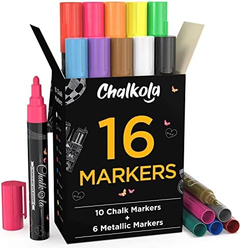 Комплект за рисуване Мелками - 16 маркер химикалки + 8 Ярки 15 мм