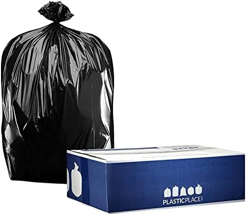 Торби за боклук Plasticplace обем 56 литра │ 1,5 Mils │ Черни Втулки за боклук резервоарите за течно гориво, подходящи за боклук
