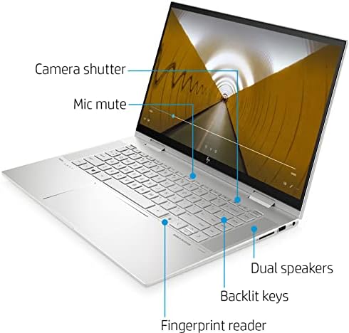 Лаптоп HP Envy X360 2-в-1 2022, сензорен екран 15,6 FHD IPS, четириядрен процесор Intel i5-1135G7, графика Iris Xe, 12 GB DDR4 512 GB