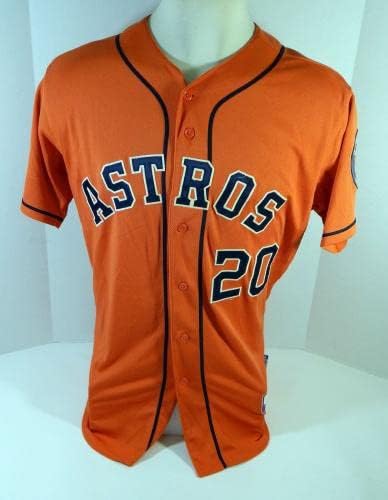 2013-2019 Хюстън Астрос 20 Използван в играта Оранжева Риза С дистанционно табелка 44 614 - Използваните в играта тениски MLB