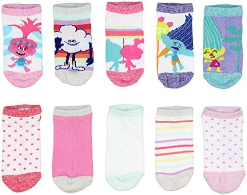 Чорапи DreamWorks Trolls Girls Rainbows Без показване на глезените 10 Чифта